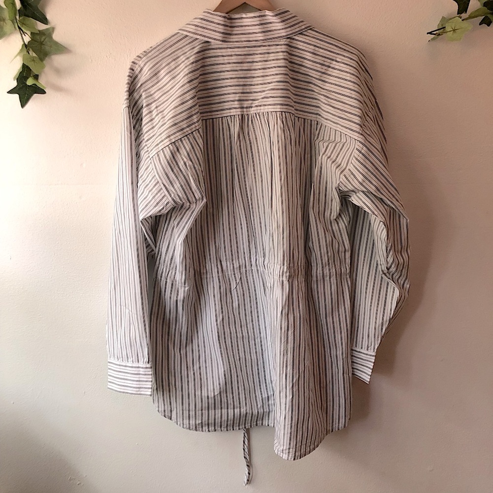 Loft Cotton & Modal Button Up Long Sleeve Tunic Blouse - Picture 8 of 11